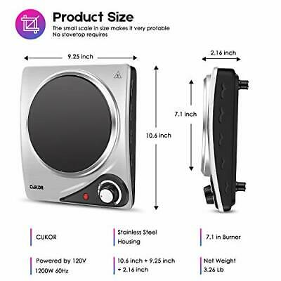 Electric Single Hot Plate,Portable Stove,1200W Infrared Single Burner for - Fresh Stock Dated October 2025
