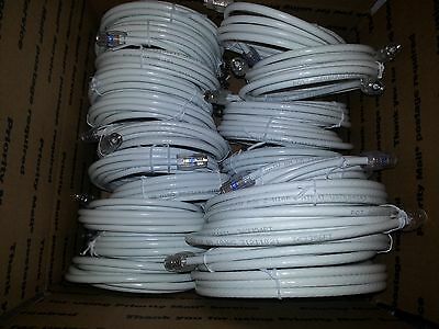 Lot of 10 HQ COAXIAL CABLES *NEW* 10FT UL ETL Rated 18AWG White HD CABLE - Fresh Stock Dated October 2025