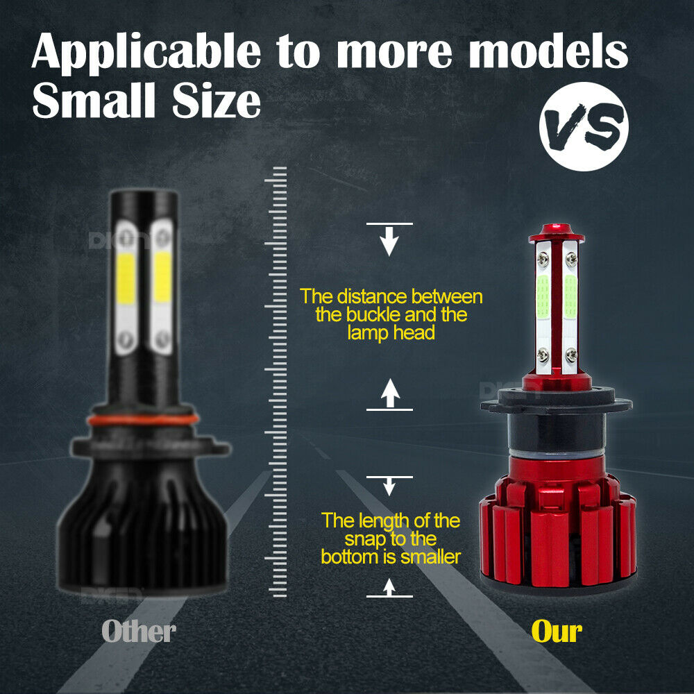 H7 LED Headlight Bulbs For Suzuki GSXR 1000 750 600 Hayabusa Hi Lo Beam Ice Blue - Fresh Stock Dated October 2025