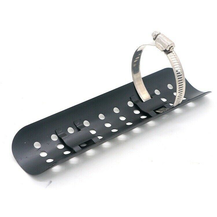 Black Universal Exhaust Muffler Pipe Heat Shield Cover Heel Guard For Motorcycle - Fresh Stock Dated October 2025