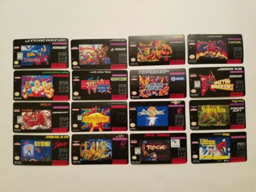 NES Back label rear label Snes Cartridge Replacement Game Label Sticker Precut - Fresh Stock Dated October 2025