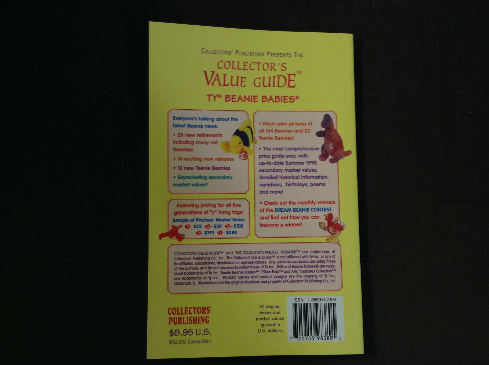 Ty's Beanie Babies Summer 1998 edition Collector's Value Guide - Fresh Stock Dated October 2025