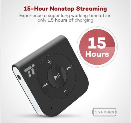 TaoTronics Bluetooth Receiver Car Kit, 15hrs Wireless Audio Adapter TT-BR06 - Fresh Stock Dated October 2025