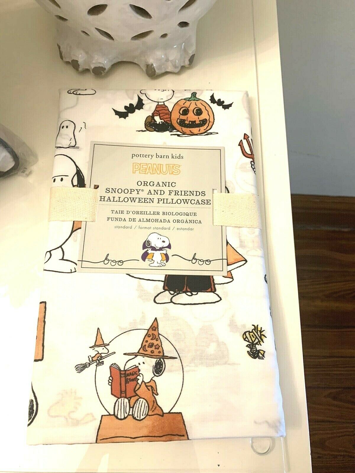Pottery Barn kid Peanuts snoopy pillow case charlie brown halloween holiday gift - Fresh Stock Dated October 2025