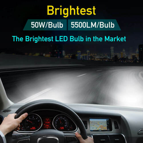 2pc H7 100W 11000LM LED Headlights Headlamp bulbs for Pontiac Trans Am 1998-2002 - Fresh Stock Dated October 2025