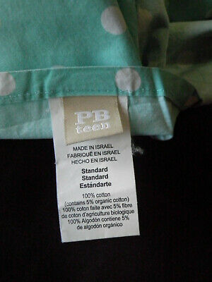 Pottery Barn Teen Dottie Standard Pillow Sham Pool Green White Polka Dot - Fresh Stock Dated October 2025