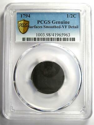 1794 Liberty Cap Flowing Hair Half Cent 1/2C - PCGS VF Detail - Rare Coin! - Fresh Stock Dated October 2025