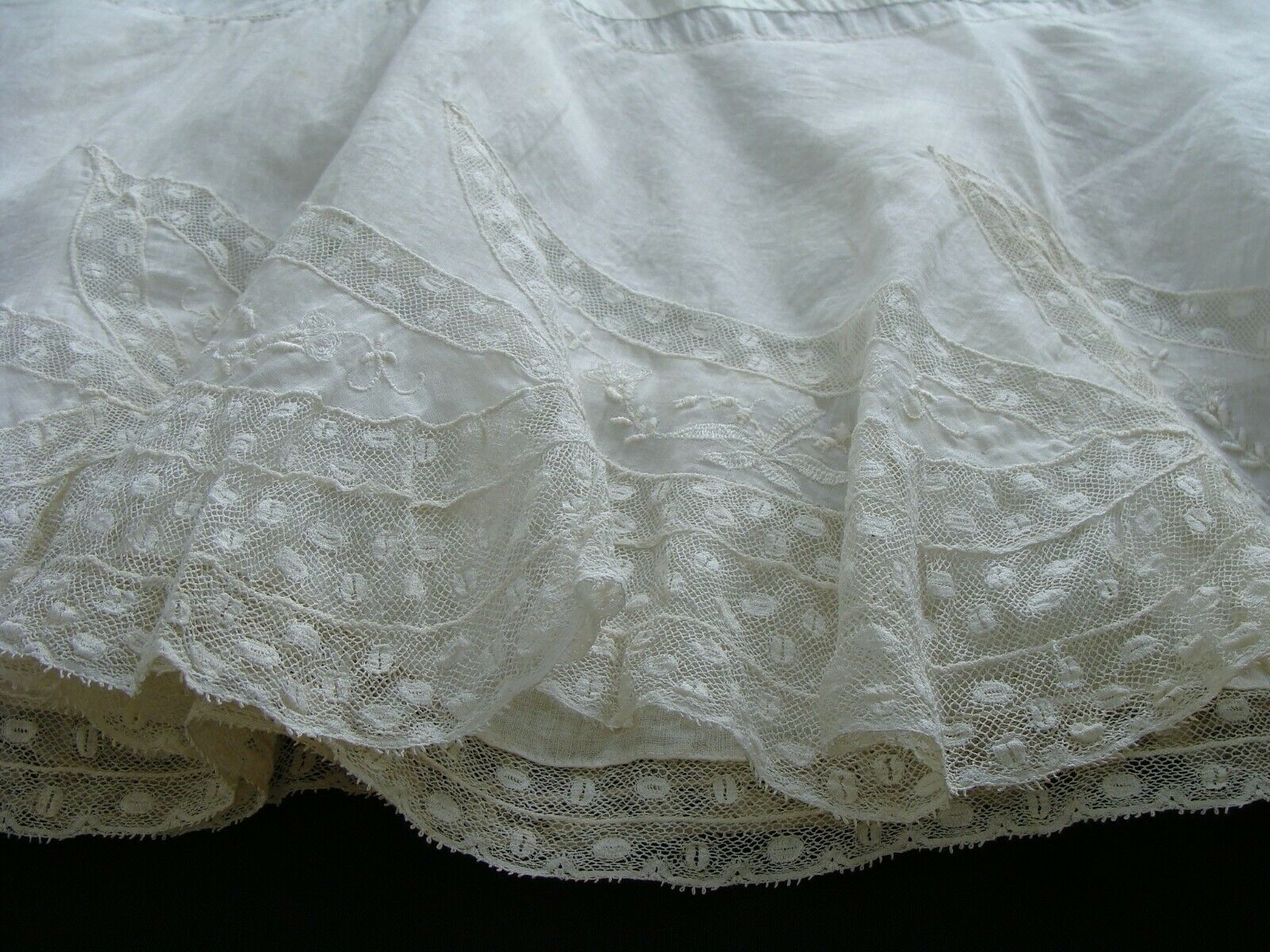 Antique Edwardian Cotton & Lace Flounce Petticoat Skirt Union Label - Fresh Stock Dated October 2025