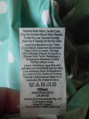 Pottery Barn Teen Dottie Standard Pillow Sham Pool Green White Polka Dot - Fresh Stock Dated October 2025
