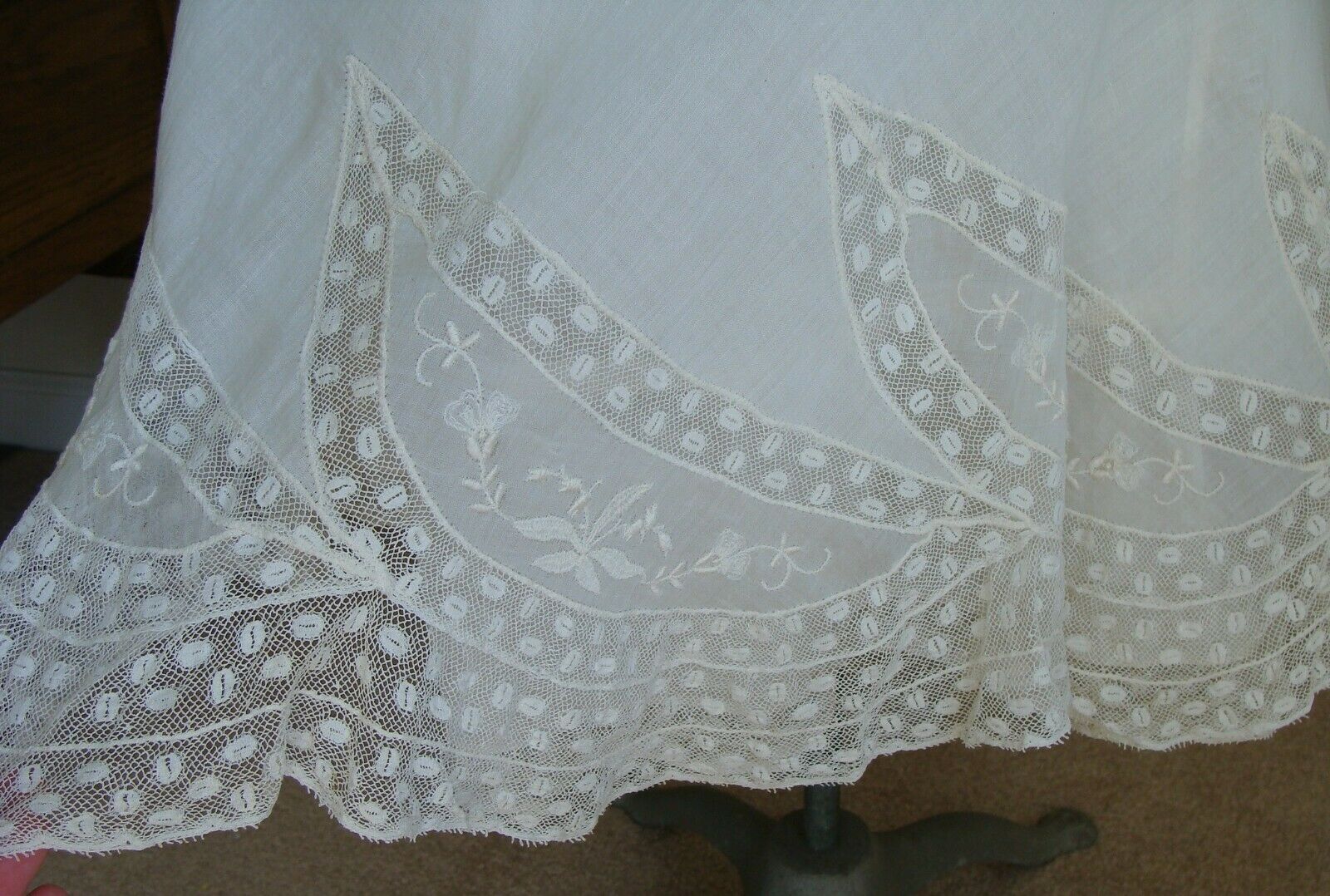 Antique Edwardian Cotton & Lace Flounce Petticoat Skirt Union Label - Fresh Stock Dated October 2025