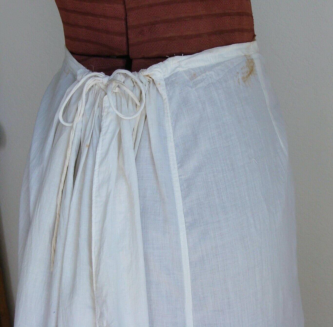 Antique Edwardian Cotton & Lace Flounce Petticoat Skirt Union Label - Fresh Stock Dated October 2025