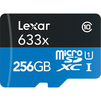 Lexar High-Performance 633x microSDHC/microSDXC UHS-I 256GB + Accessory Bundle - Fresh Stock Dated October 2025