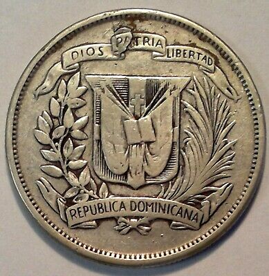 1947 Dominican Republic Medio 1/2 Peso Large World Silver Coin #242 - Fresh Stock Dated October 2025