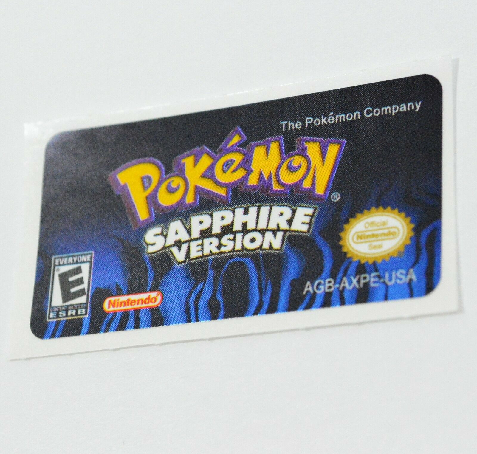 Pokemon Sapphire GBA Replacement Label SHINY FOIL Sticker Gameboy Advance USA - Fresh Stock Dated October 2025