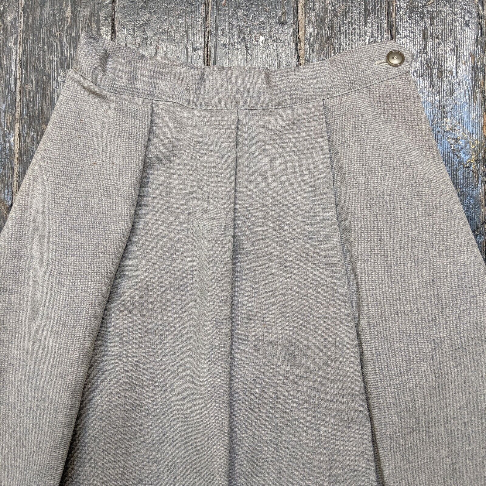 Vintage 1950s Medium Grey Wool Pleated Midi Skirt - Fresh Stock Dated October 2025
