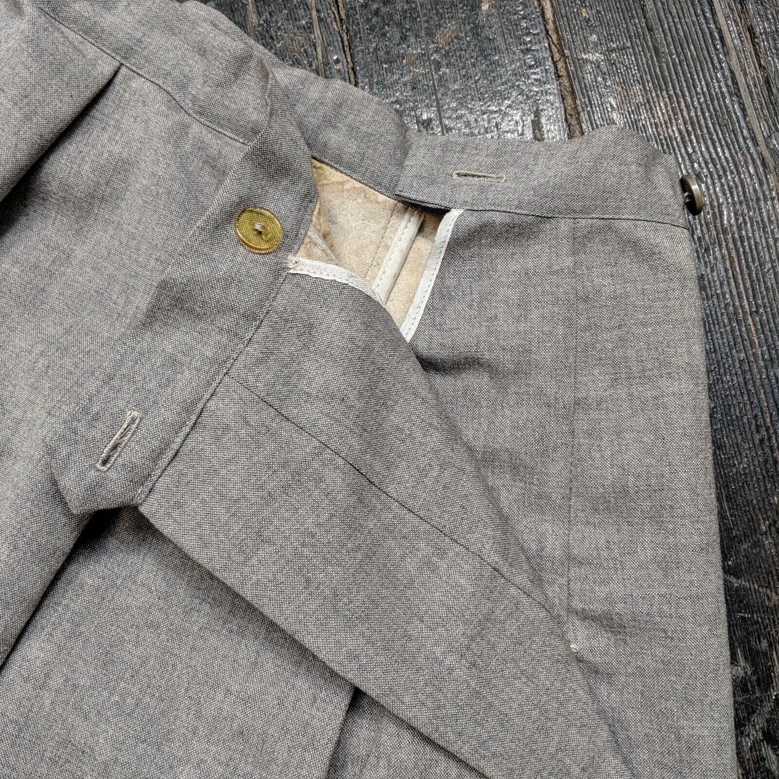 Vintage 1950s Medium Grey Wool Pleated Midi Skirt - Fresh Stock Dated October 2025