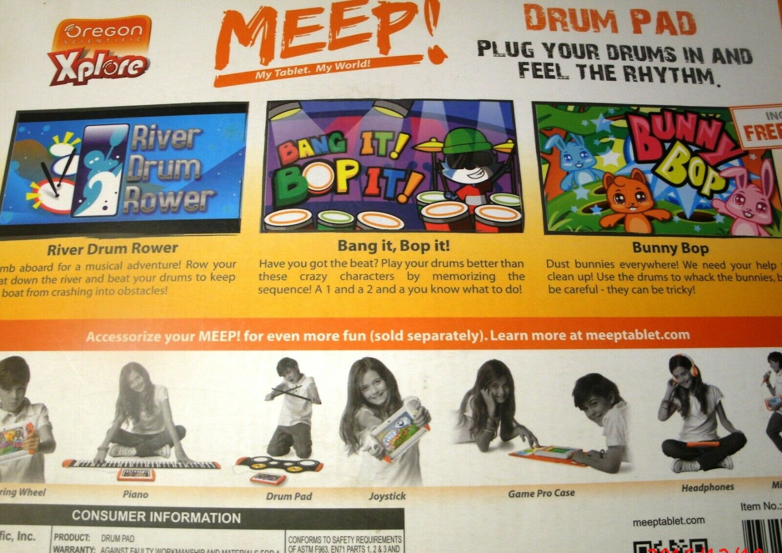 Oregon Scientific Xplore Meep! Drum pad and Piano (2 items) - Fresh Stock Dated October 2025