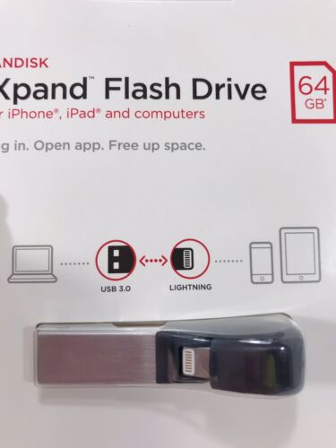 SanDisk iXpand 64GB USB 3.0 Flash Drive For iPhone and iPad - Fresh Stock Dated October 2025