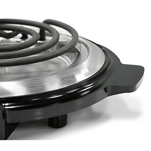 Single Countertop Coiled Burner, 1000 Watts Electric Hot Plate, Black - Fresh Stock Dated October 2025