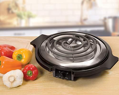 Single Countertop Coiled Burner, 1000 Watts Electric Hot Plate, Black - Fresh Stock Dated October 2025