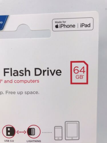 SanDisk iXpand 64GB USB 3.0 Flash Drive For iPhone and iPad - Fresh Stock Dated October 2025
