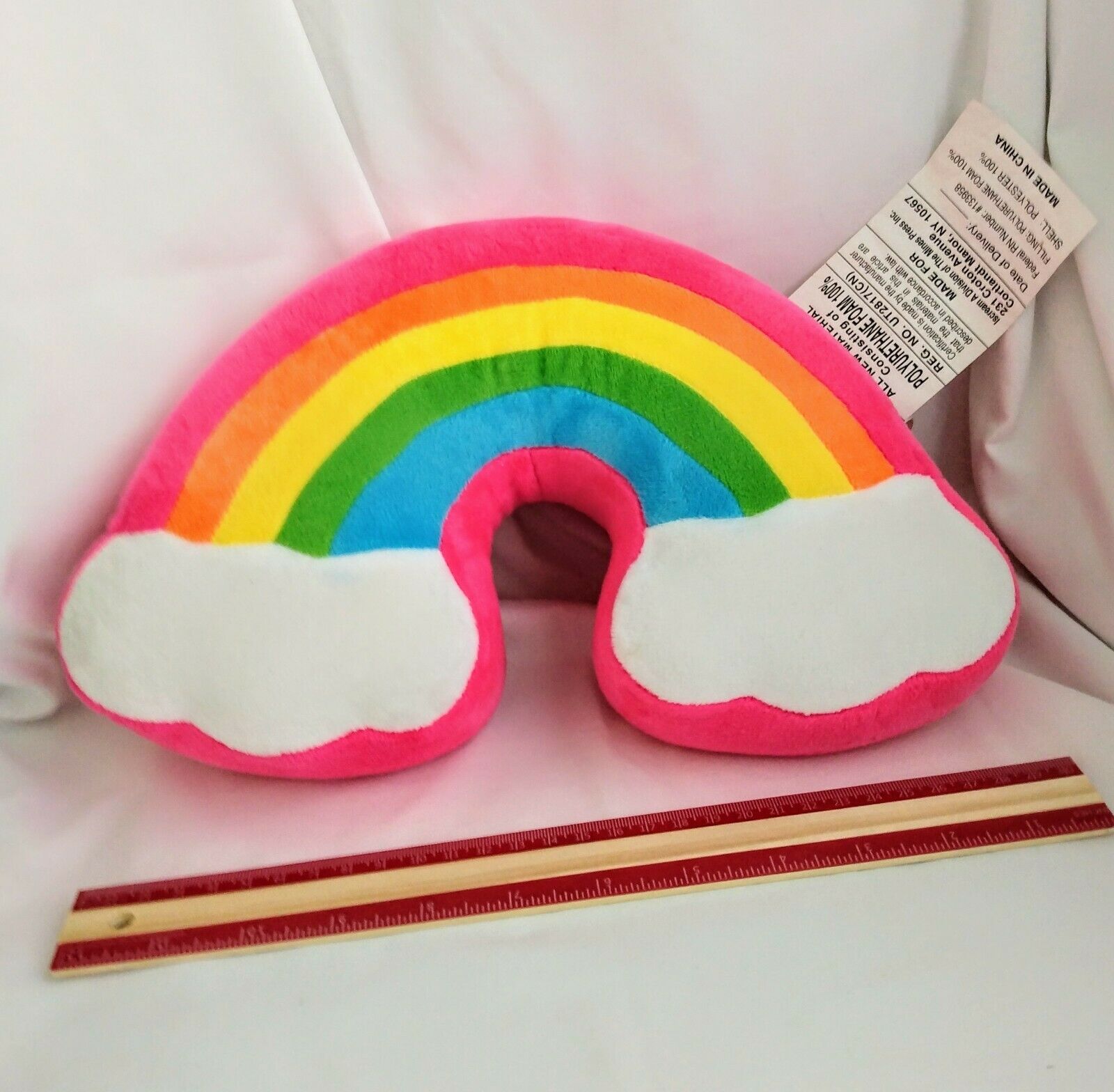 ISCREAM-SHOP Rainbow Plush Stuffed Pillow Memory Foam SUPER SOFT!!! NWOT 6x12 - Fresh Stock Dated October 2025