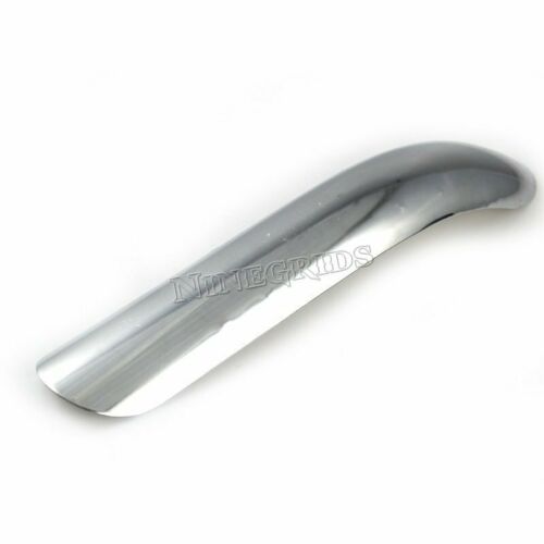 Chrome Steel Curve Motorcycle Exhaust Pipe Burn-Proof Plate Heat shield Cover - Fresh Stock Dated October 2025