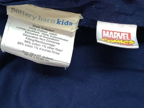 Pair Pottery Barn Kids Marvel Avengers Comics Quilted Standard Shams Set / 2 EUC - Fresh Stock Dated October 2025