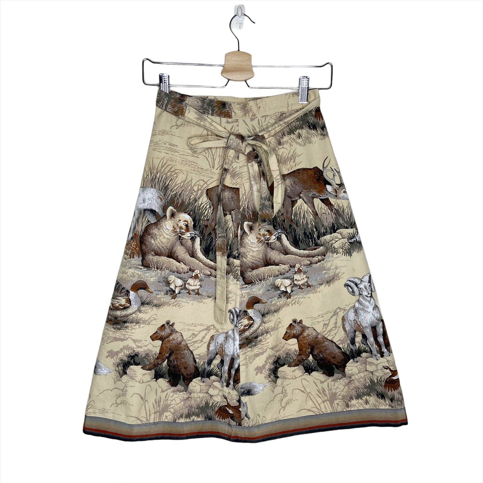 Vintage Florence Fashions Wildlife Animal Print Novelty Wrap Skirt Small USA - Fresh Stock Dated October 2025