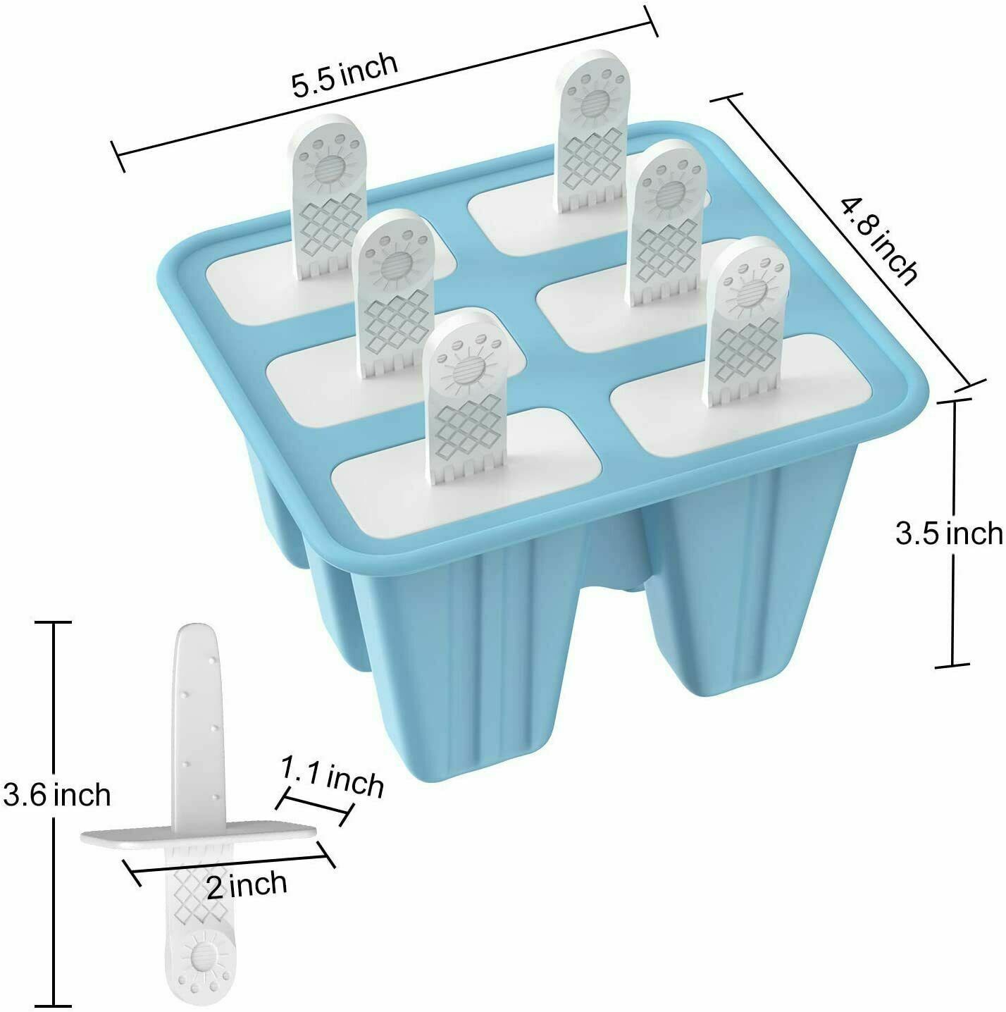 Moldes para 6 Paletas Heladas de Silicona Flexible y Reutilizable - Fresh Stock Dated October 2025