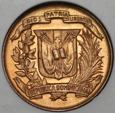 1942 NGC MS 64 RED Dominican Republic 1 Centavo Mint State Coin (20060801C) - Fresh Stock Dated October 2025