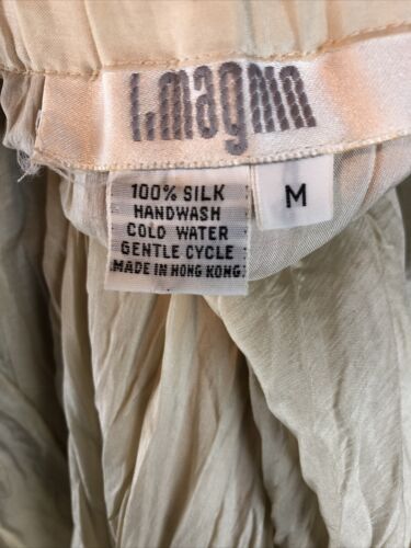 I Magnin Vintage Ivory/Cream Silk Pleated Skirt in Size Medium - Fresh Stock Dated October 2025