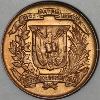 1942 NGC MS 64 RED Dominican Republic 1 Centavo Mint State Coin (20060801C) - Fresh Stock Dated October 2025
