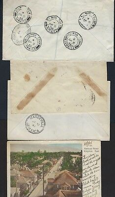 JAMAICA 1900 1930s COLL OF 4 REGISTERED COVERS MILE GULLY ALLMAN TOWN 1909 PC - Fresh Stock Dated October 2025