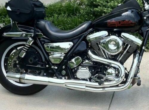 Chrome Thunderheader 2 into 1 2:1 Heat Shield Set 3 For Dyna FXR Exhaust Pipe - Fresh Stock Dated October 2025
