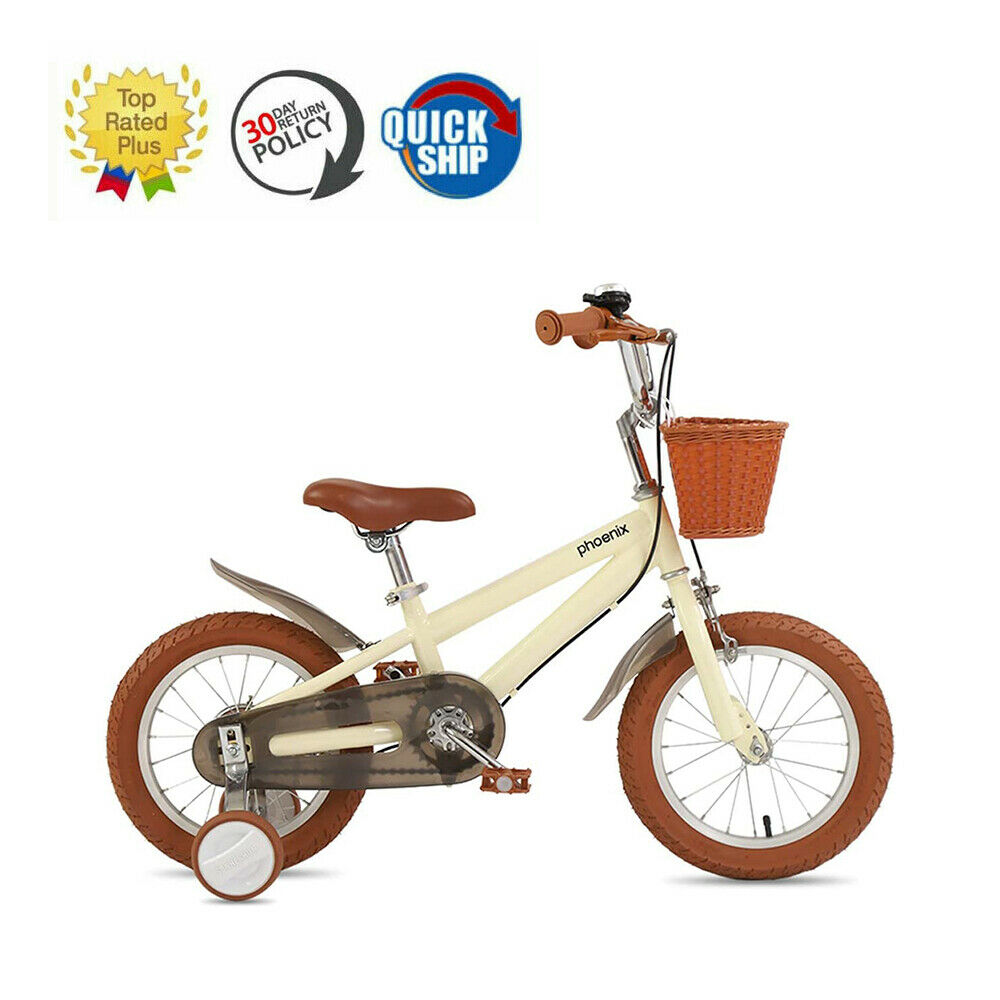 Phoenix 18inch Kids Bike Pink Yellow With Training Wheels For Ages 3-12 Chilren - Fresh Stock Dated October 2025