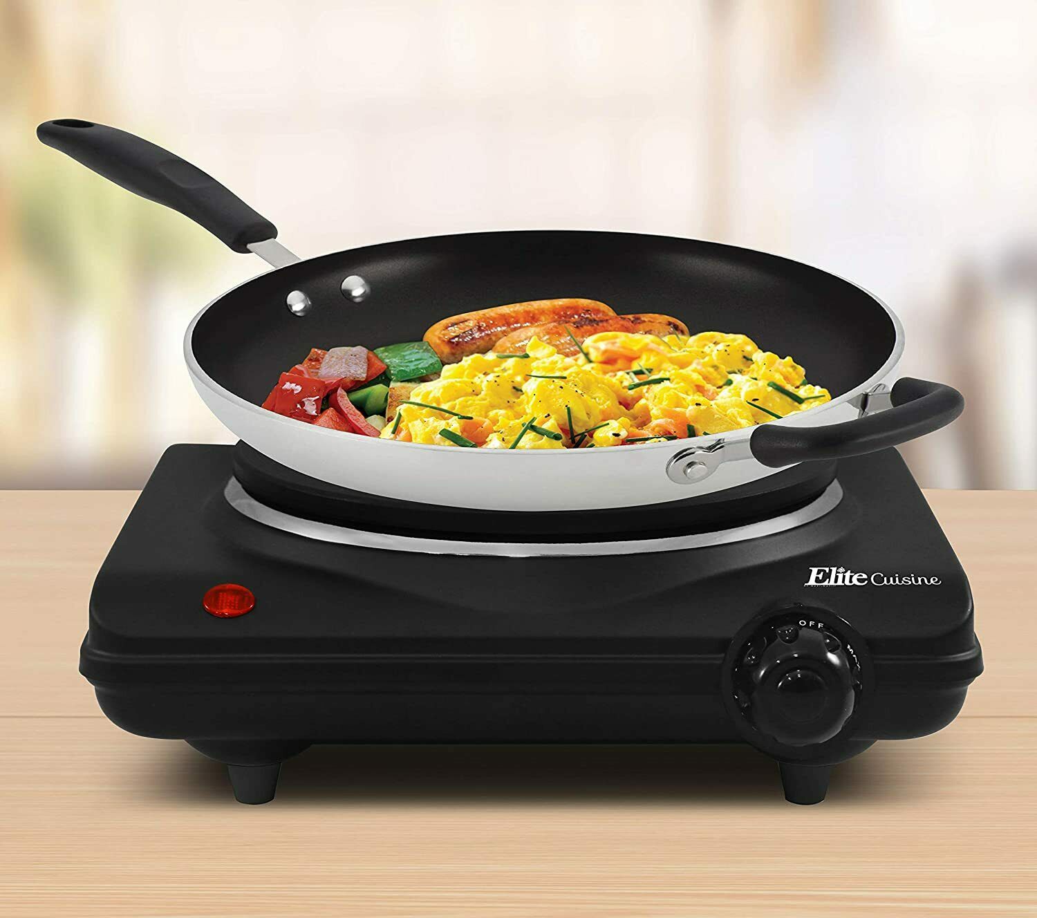 Single Electric Flat Cast Iron Heating Plate Burner Power Light 1000 Watts Black - Fresh Stock Dated October 2025