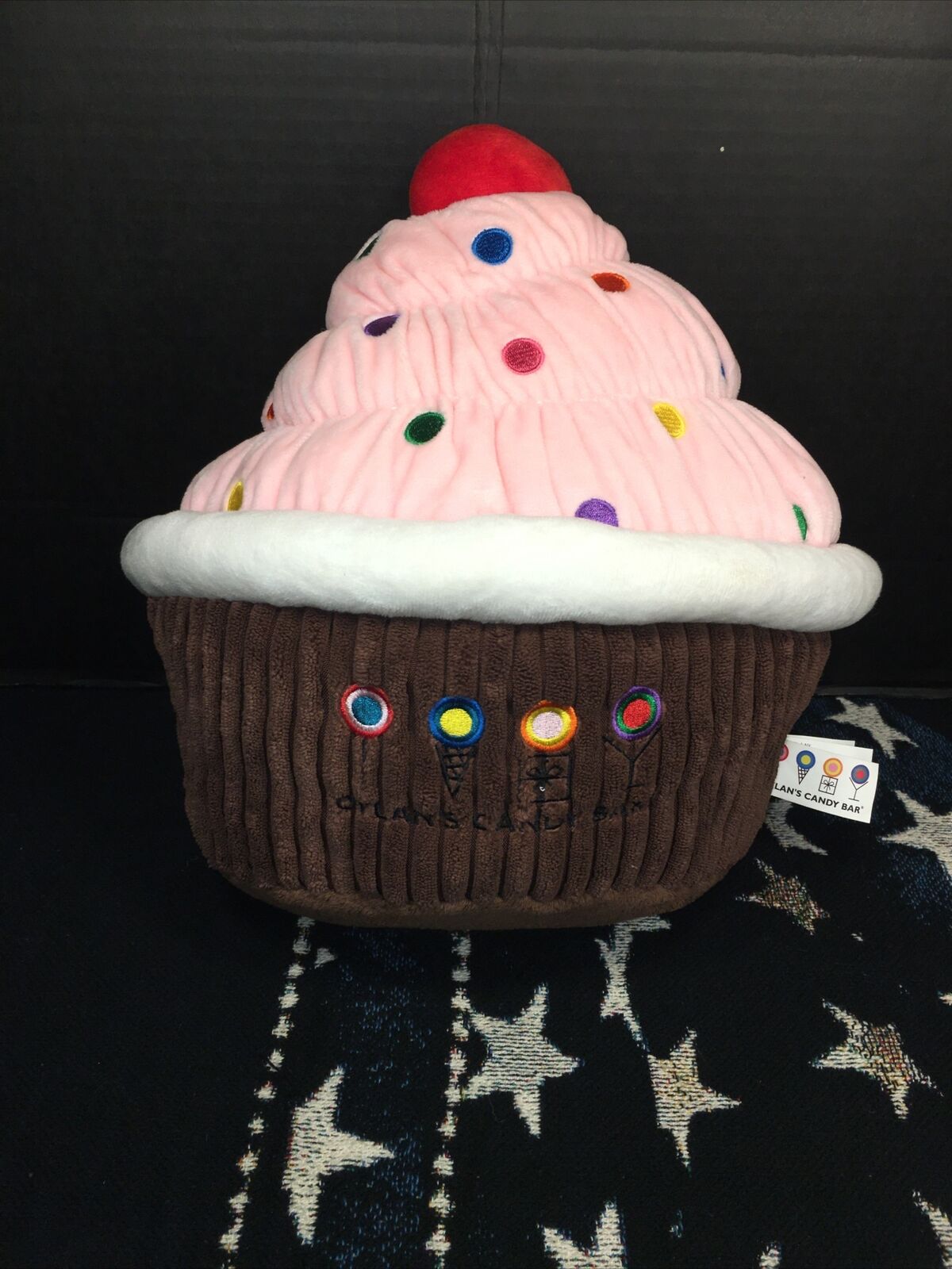 VGUC-13”x11” Dylan's Candy Bar Pink Cupcakes Shaped Plush Pillow - Fresh Stock Dated October 2025