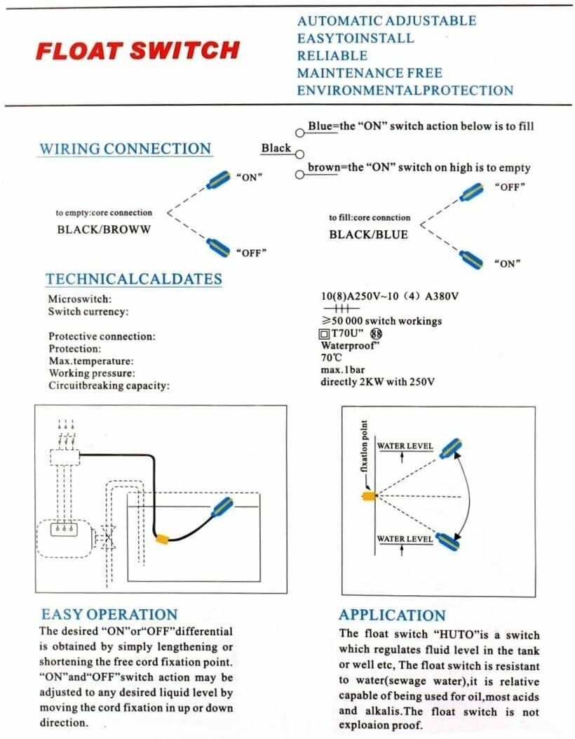 Flotante Electrico Para Tanque De Agua Cable 4M Flotantes Interruptor Flotador - Fresh Stock Dated October 2025
