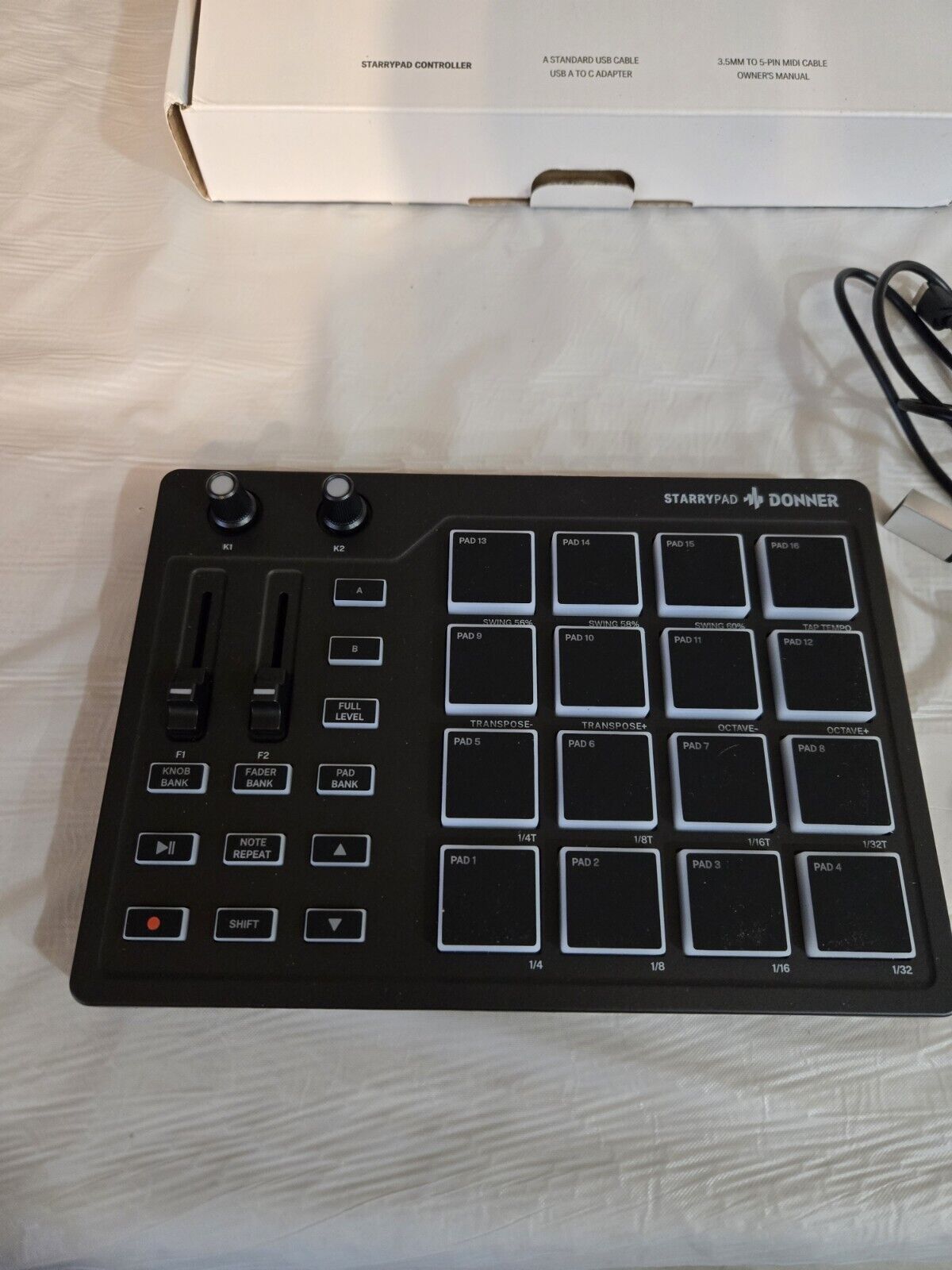 Donner MIDI Starrypad Pad Controller Pad Beat Maker Machine Professional 16 Pad - Fresh Stock Dated October 2025