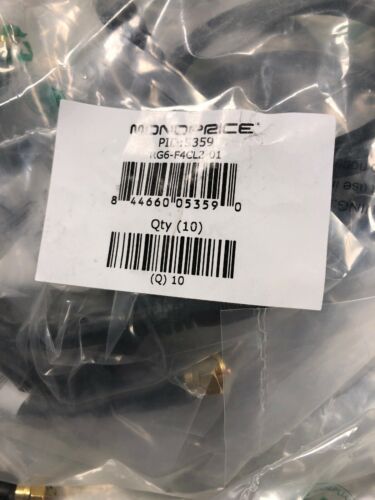 Lot 56-Monoprice 1.5ft RG6 (18AWG) 75Ohm, Quad Shield, CL2 Coaxial Cable - Black - Fresh Stock Dated October 2025