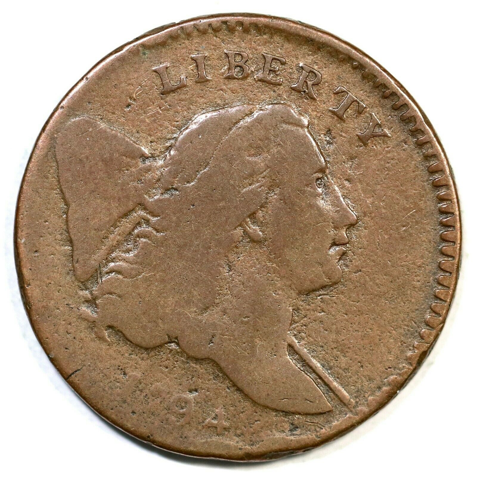 1794 C-3a R-5 Small Edge Letters Liberty Cap Half Cent Coin 1/2c - Fresh Stock Dated October 2025