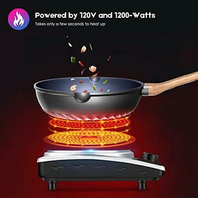 Electric Single Hot Plate,Portable Stove,1200W Infrared Single Burner for - Fresh Stock Dated October 2025