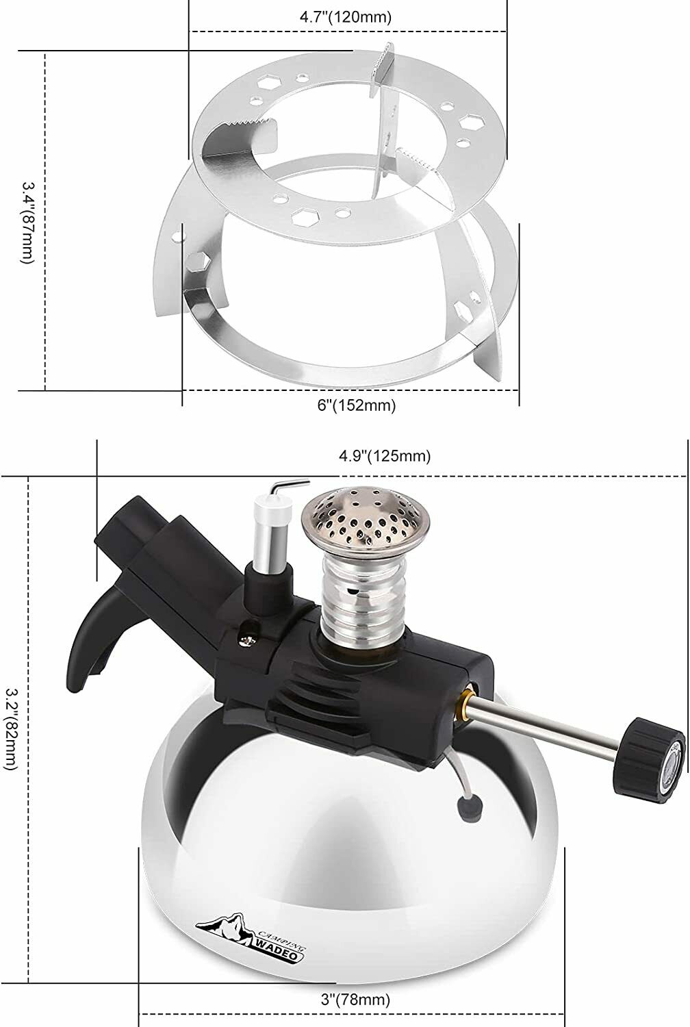 Mini Butane Burner, Tabletop Burner & Aluminium Rack, Portable Burner, Cooking - Fresh Stock Dated October 2025