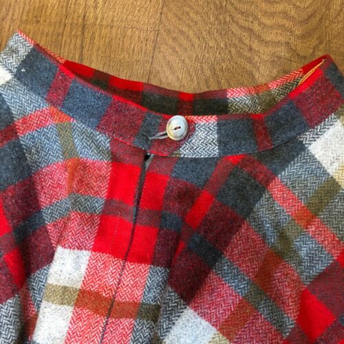 Vintage 1950s Pendleton Full Circle Skirt Wool Red Grey Plaid - Fresh Stock Dated October 2025