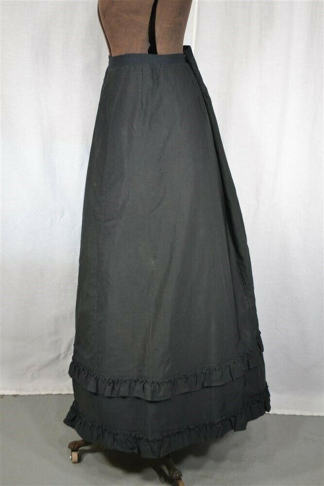 skirt black gabardine Victorian large waist 34 leng 41 in antique original - Fresh Stock Dated October 2025
