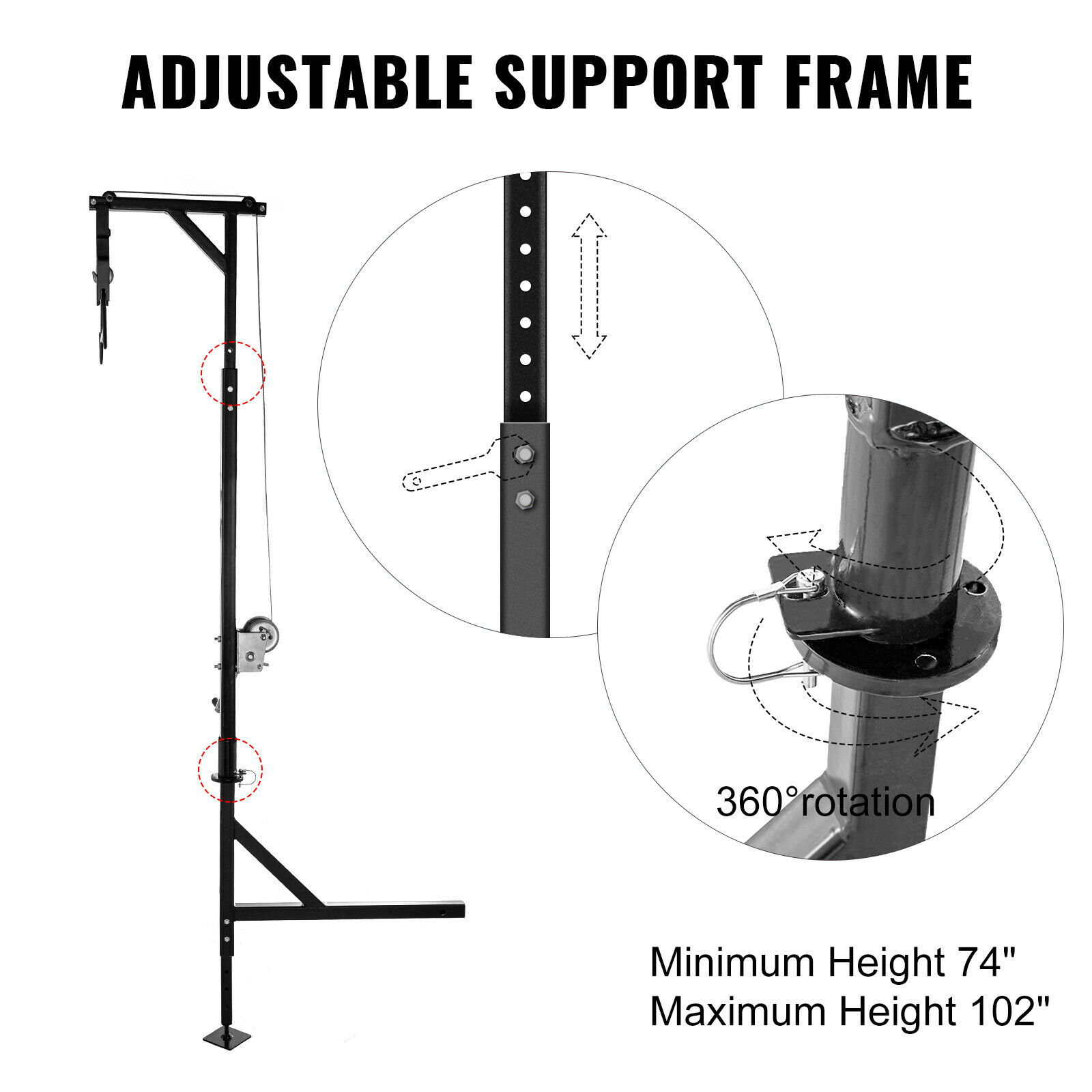 VEVOR Hitch Mounted Deer Hoist Hitch Game Hoist 500lbs Winch Swivel w/ Gambrel - Fresh Stock Dated October 2025