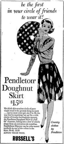 Vintage 1950s Pendleton Full Circle Skirt Wool Red Grey Plaid - Fresh Stock Dated October 2025