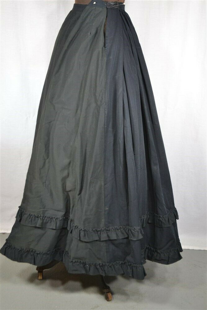 skirt black gabardine Victorian large waist 34 leng 41 in antique original - Fresh Stock Dated October 2025