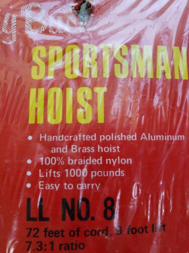 Sportsman's Hoist General Purpose Hoist Hunting Boating Camping Snowmobiling NEW - Fresh Stock Dated October 2025